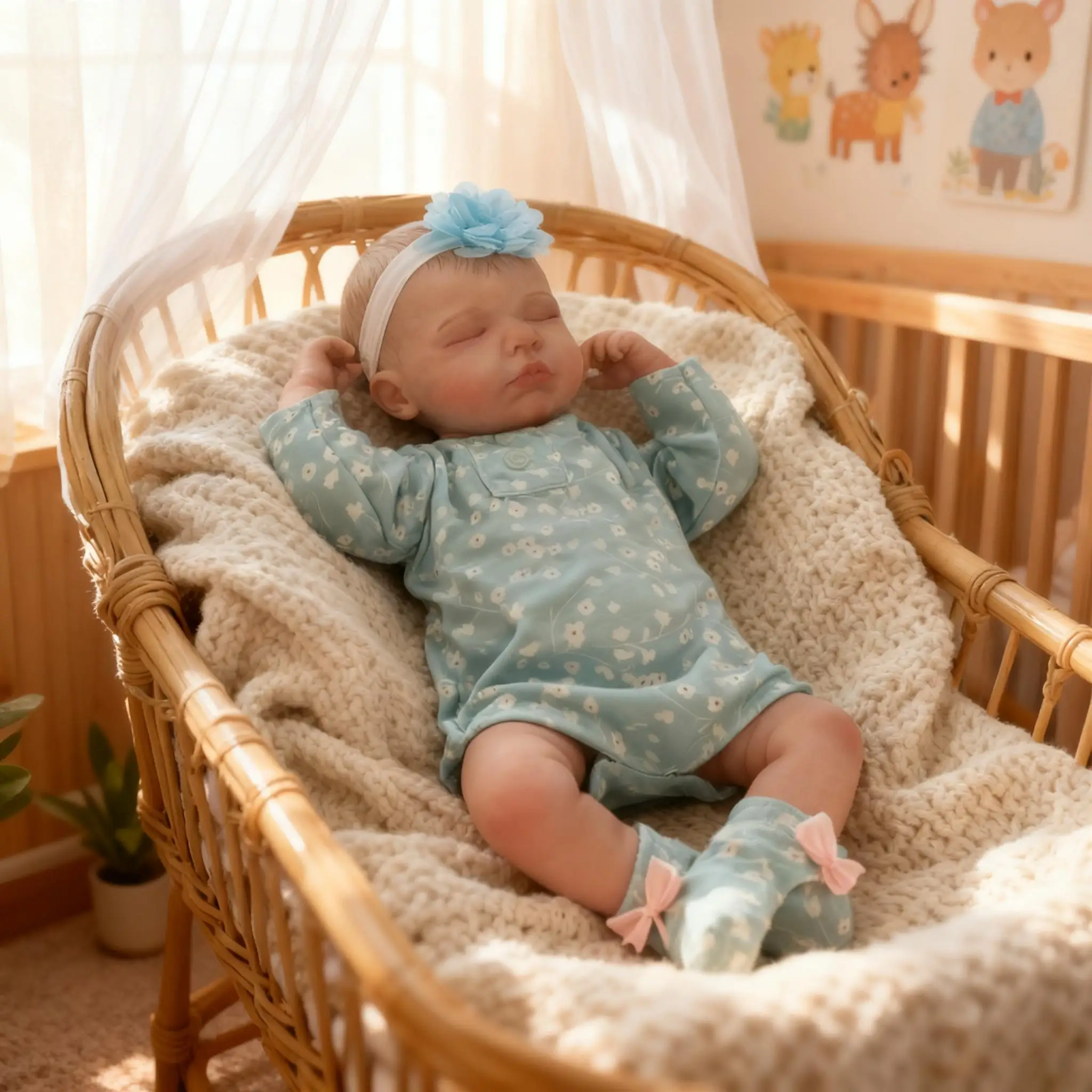 18-Zoll Reborn-Babypuppen - Realistische Neugeborenenpuppe, Weicher Gewichteter Körper, Entzückende Bewegliche Echte Lebensnachbildung - Geschenk für Kinder ab 3 Jahren