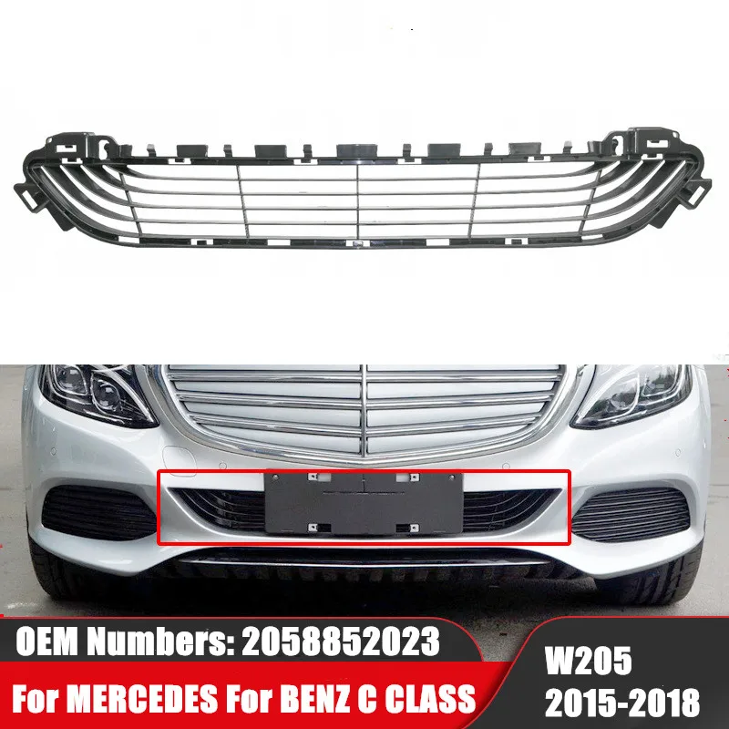 

W205 Front Bumper Lower Grille Grill For Mercedes For Benz C-Class W205 2015-2018 Front Lower Racing Grills Mesh A2058852023