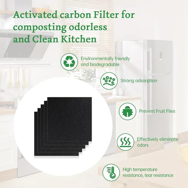 

Фильтр из активированного угля для мусорных баков, фильтрующий вкладыш из активированного угля — кокосовый уголь для удаления запахов, розница