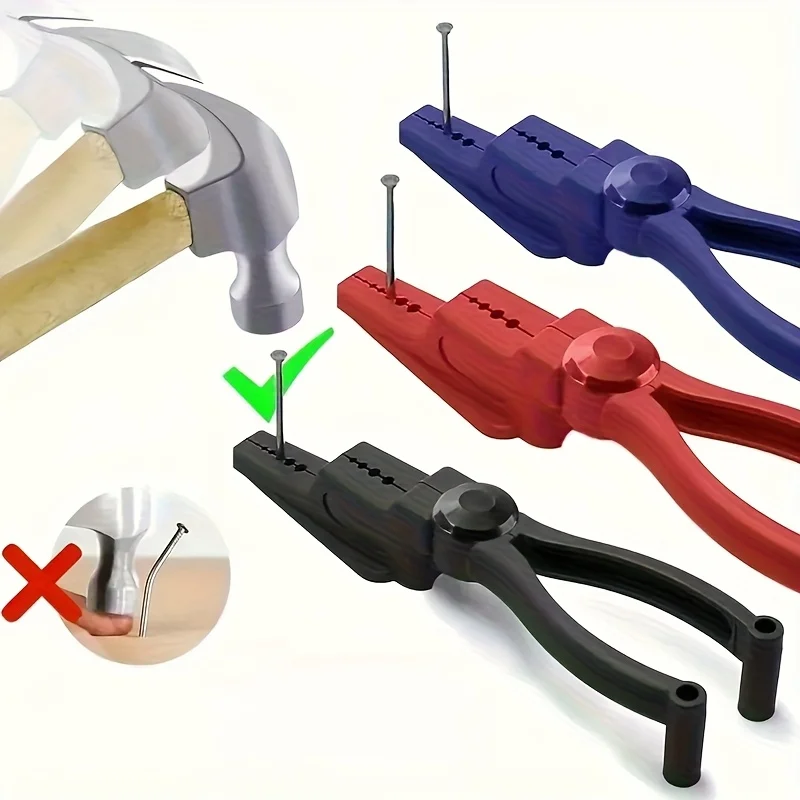 A Plastic Safety Finger Protector And Joint Clamp for Securing Fingers, Designed for Striking Easily Displaced Nails And Screws