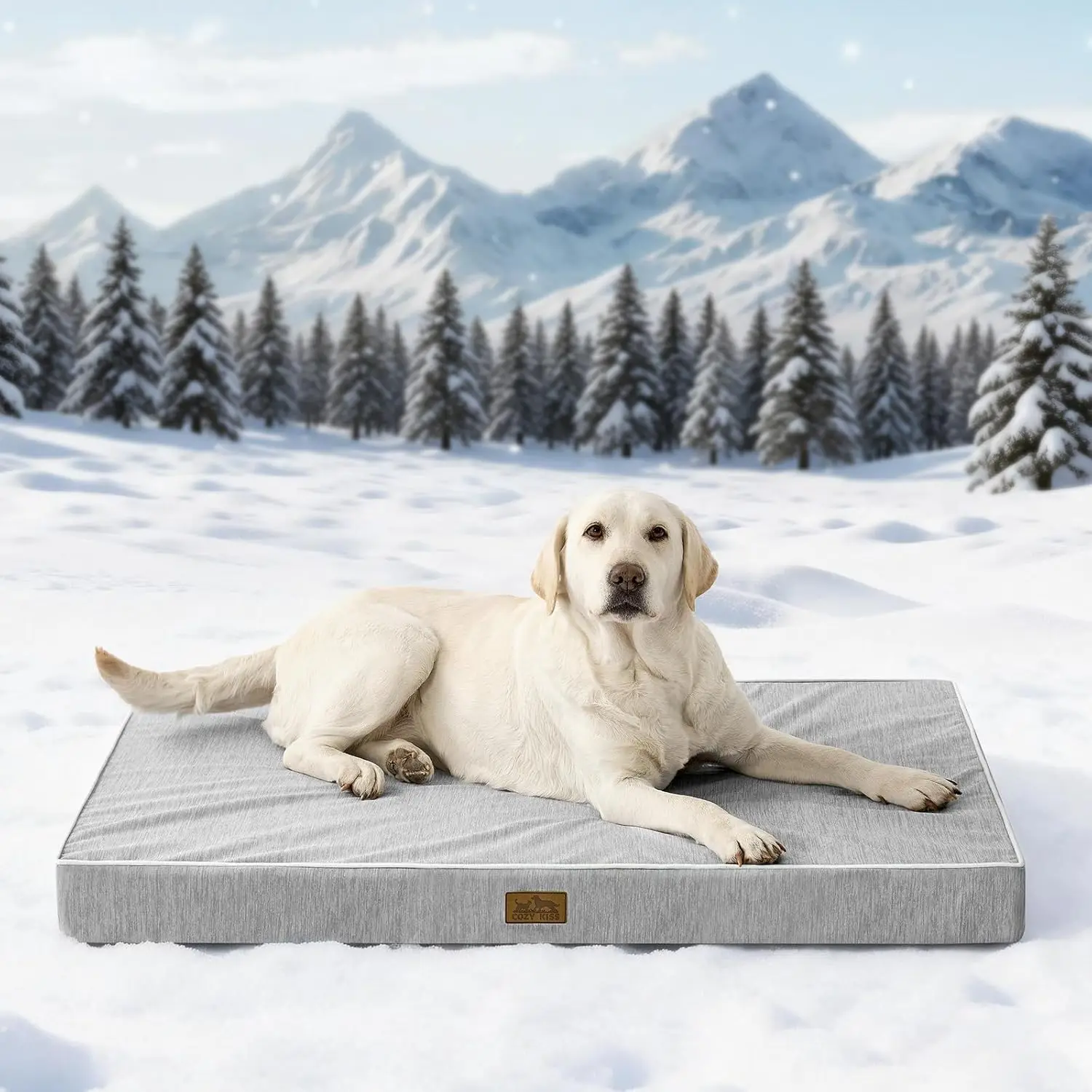 

Большая ортопедическая охлаждающая лежанка для собак, моющаяся, с водонепроницаемым вкладышем, 44x32x4 дюйма, серебристо-серая, для крупных собак