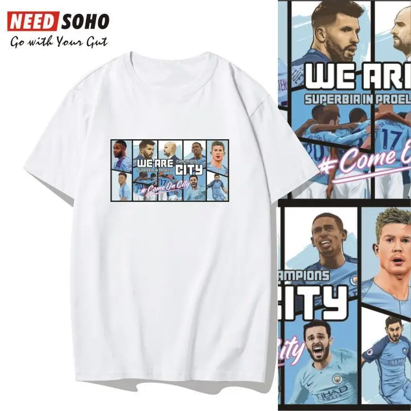 

2026 Manchester City Haaland Foden De Bruyne Grealish Short Sleeve Soccer T-Shirt for Men