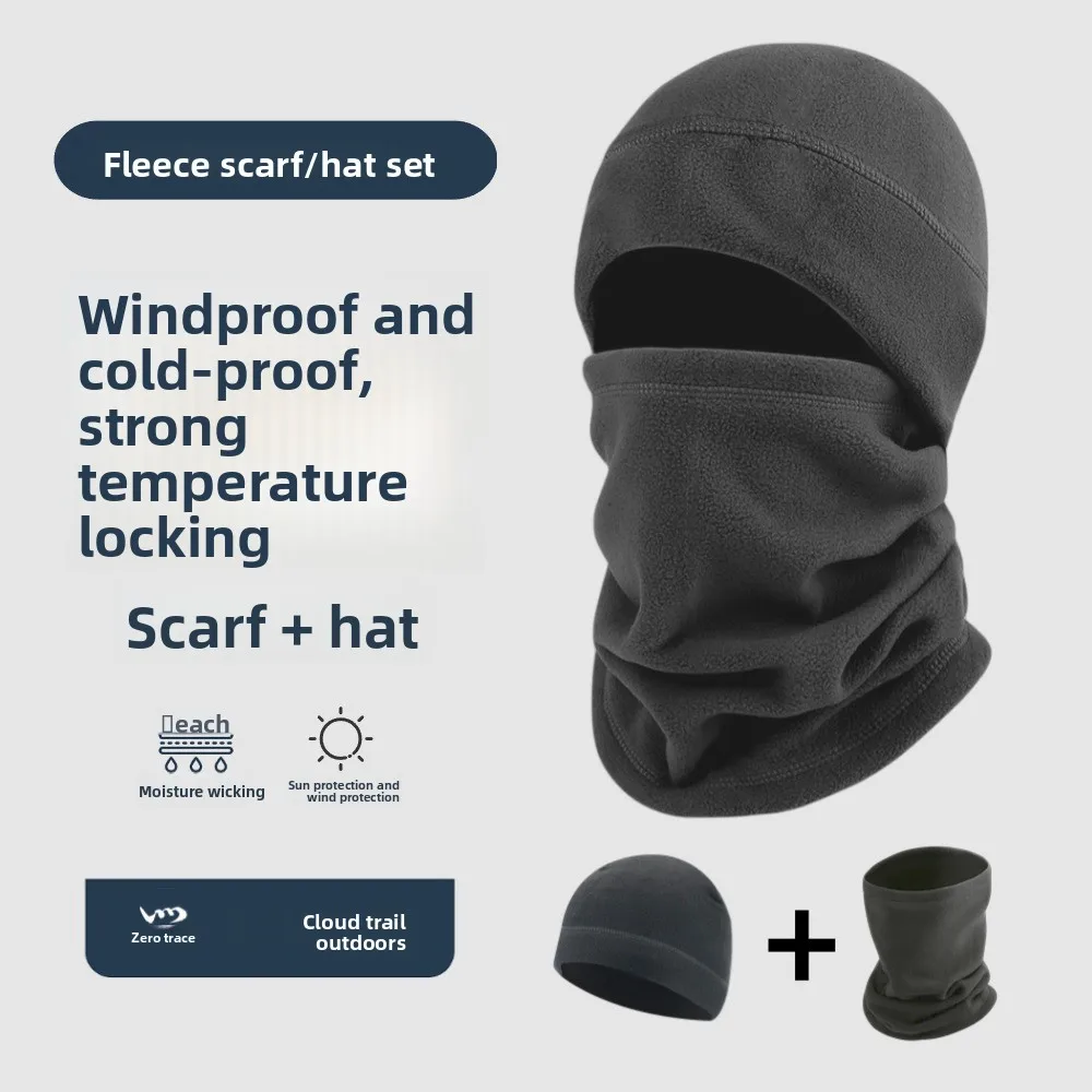 Cappello in pile per esterni invernale e autunnale - Maschera da sci, Ghetta per il collo da ciclismo, Copricapo caldo antivento per moto integrale a prova di freddo