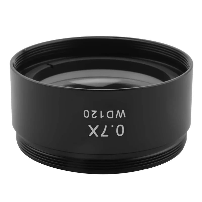 Objectif auxiliaire pour microscope stéréoscopique trinoculaire Y22A-WD120 0.7X, lentille de Barlow, filetage 48 mm
