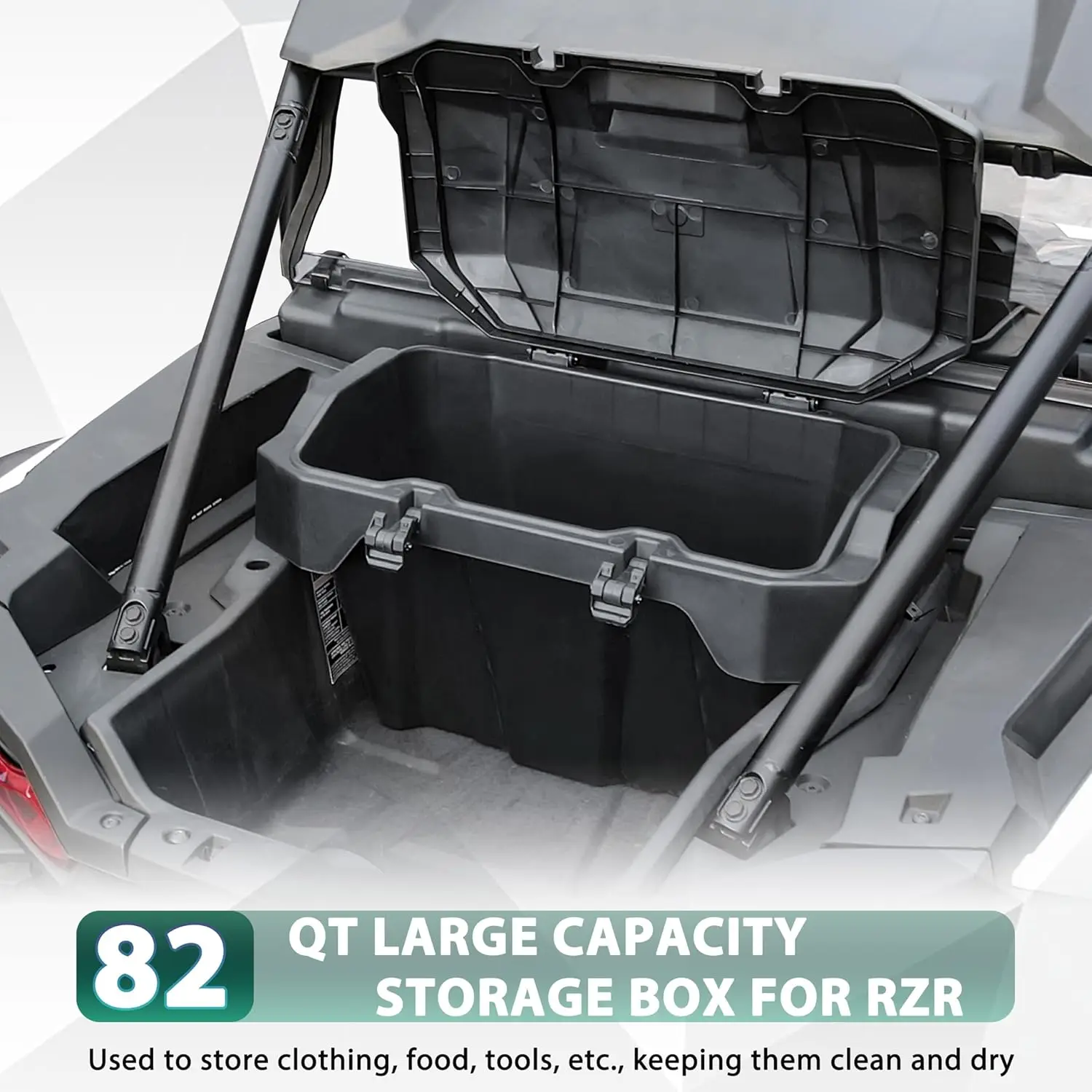 82Qt Forward Cargo Box For Polaris Rzr Xp 1000 2024, Utv Rear Waterproof Bin Bed Storage Box For Rzr Xp 1000/ Xp 4 1000