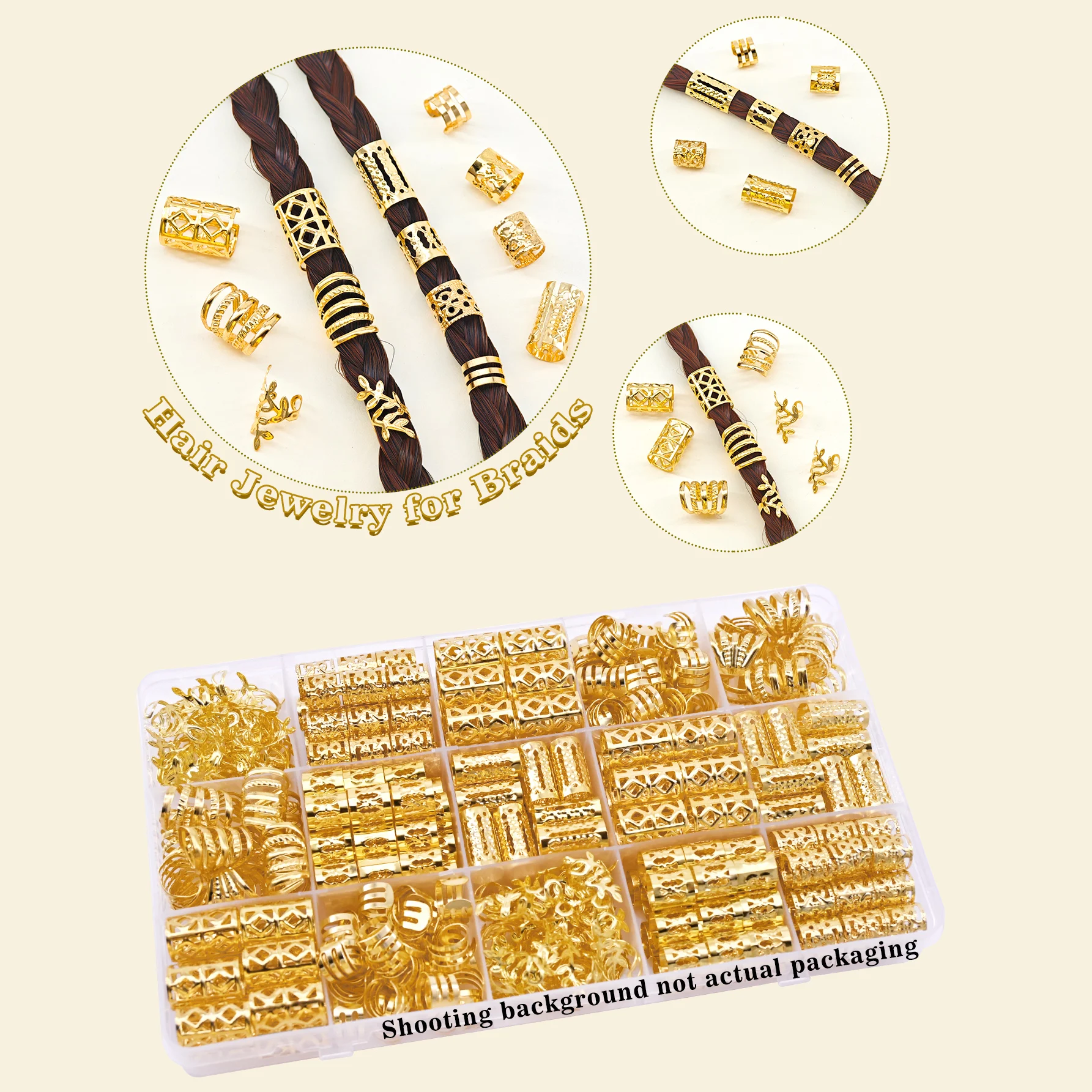 70 قطعة من حلقات الشعر Dreadlock - إكسسوارات شعر أنيقة مصنوعة من خليط معدني مجوهرات شعر Loc للضفائر للفتيات والنساء #1