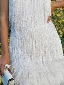 فستان نسائي للربيع والصيف بلون سادة ورقبة على شكل V بدون أكمام حلو مثير وشرابة غمد كاجوال أنيق مريح ومنتظم قياسي