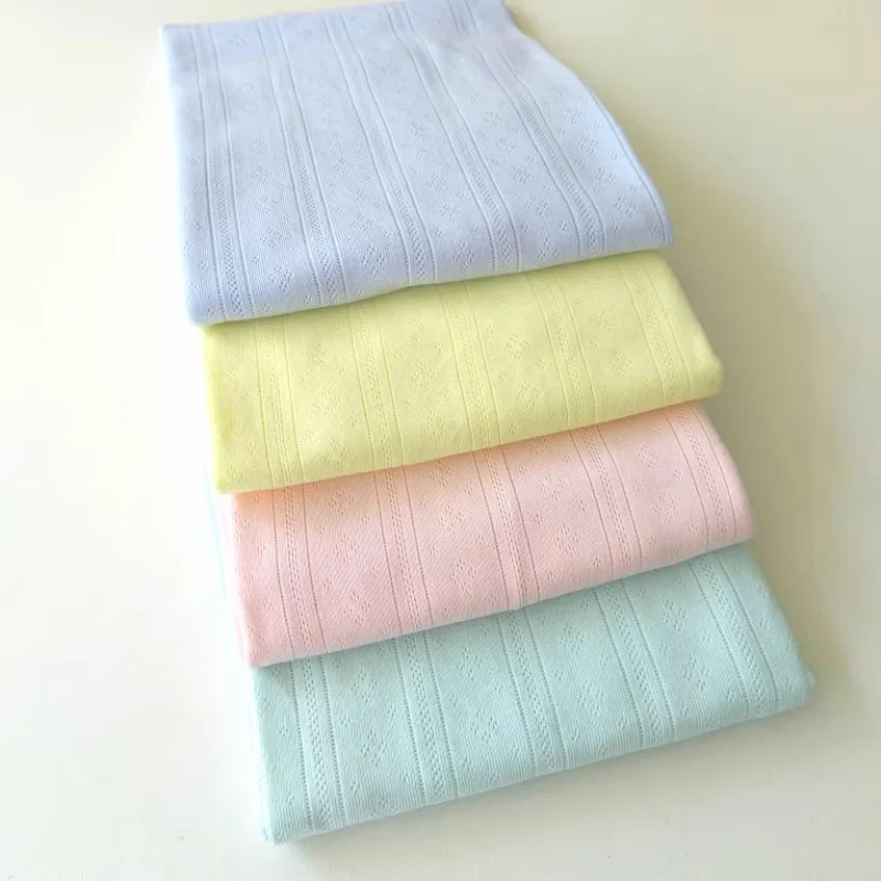 

Pure cotton baby and children's brand knitted jacquard fabric in pink, blue, yellow, light purple, mint green, hand-made underwe