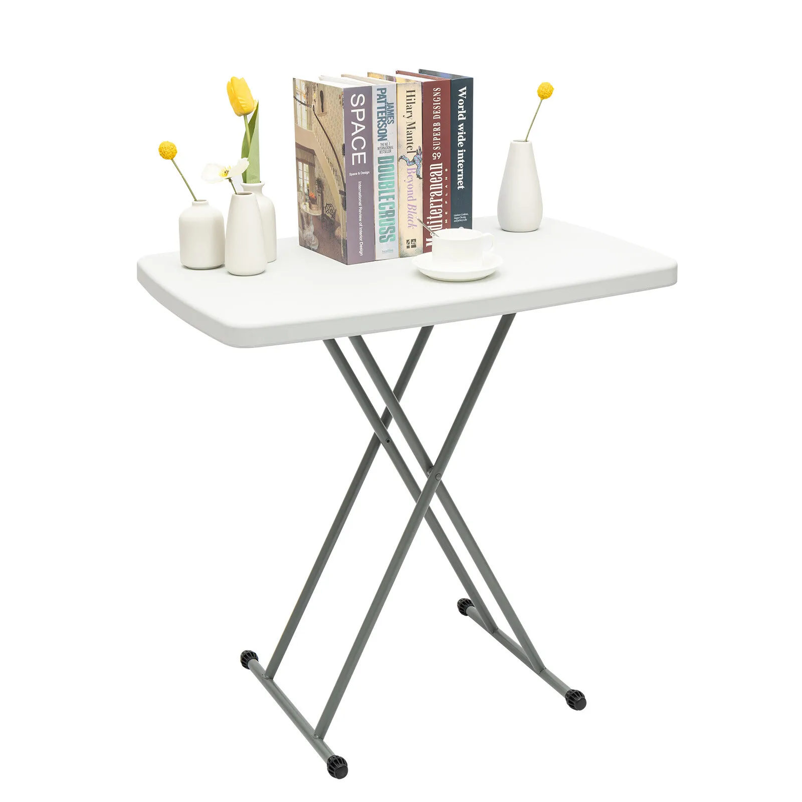 Folding Adjustable Height Table 30x20 Top Laptop Writing Art Crafts Tv Dinner