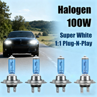 4Pcs Car H7 100W Headlight 6000K Halogen Super White DRL Daytime Running Lamp Light Bulb 12V Fog Lights
