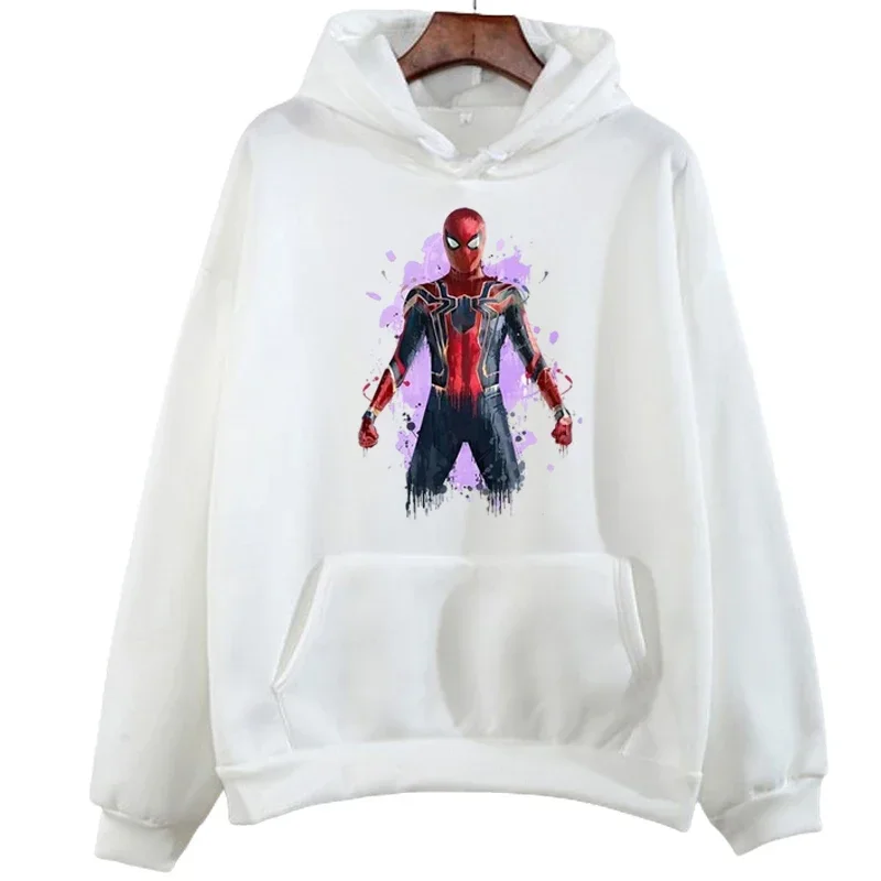 Harajuku Women Hoodies Clothes Disney Marvel Spiderman Sweatshirt Autumn O-Neck Tops Female Streetwear Casual Pullovers Tops