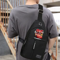 Disney Cars Pixar Lightning McQueen New Chest Bag Men's Trend Bag Outdoor Sport Oxford Cloth Casual One Shoulder Messenger Bags