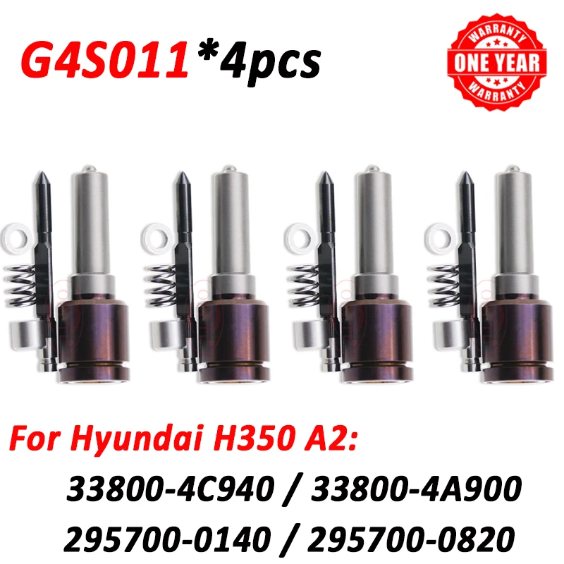 4pcs Piezo Nozzle G4S001 For Hyundai H350 A2 Injector 33800-4C940 33800-4A900 295700-0140 295700-0820 338004C940 338004A900