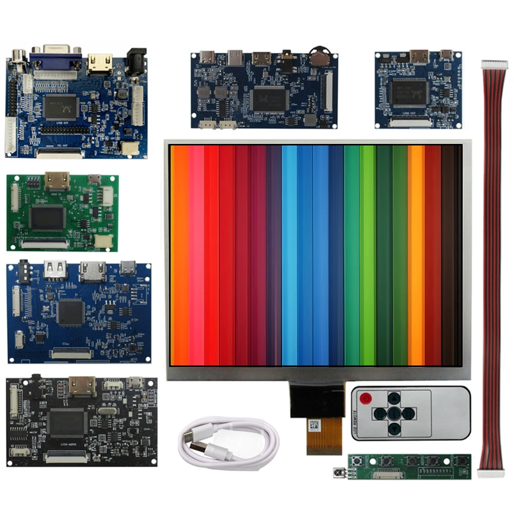 

8-дюймовый IPS ЖК-монитор, 1024x768 (4:3) плата управления VGA/HDMI/AV для дополнительного дисплея компьютера DIY, Raspberry Pi, игровые консоли