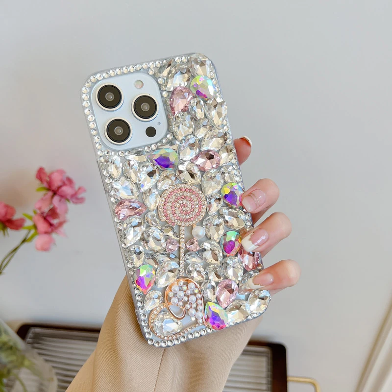 Luxury Bling Diamond Phone Case with Rhinestone, Glitter Cover for Huawei Honor 70 80 90 100 P30 P50 Pro P40 8X 9X