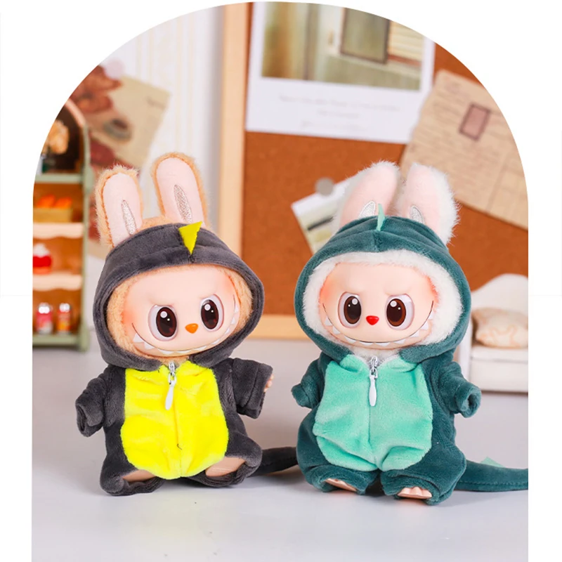 

13cm Plush Doll Clothes For Labubu Doll's Clothes Multicolored Animal Monster Jumpsuit Ragcloth Outfit Accessories Doll Clothing
