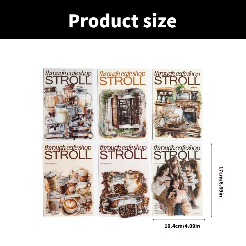 30 feuilles Coffee House Series Sticker Decorative ordinateur portable autocollant café Girl Girl Sticker Sticker Scrapbooking