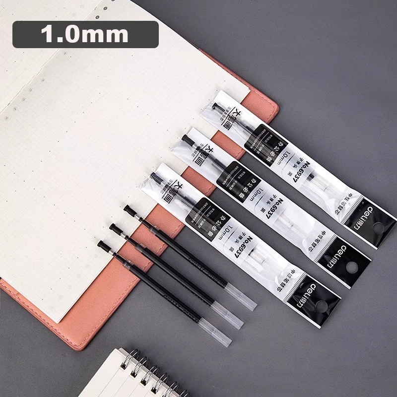 Deli 20pcs/set 1.0mm Refiil Retractable Gel Pen Fill Core Ink Color Black for s107/s126 Gel pen Core School Office Supplies