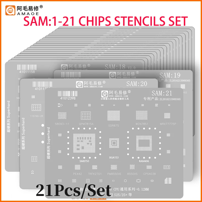 Amaoe S21/S22/A70/S24/A310A510 S23 S25/S20 Planting Tin Template For Samsung Galaxy/Note Series Steel Mesh BGA Reballing Stencil