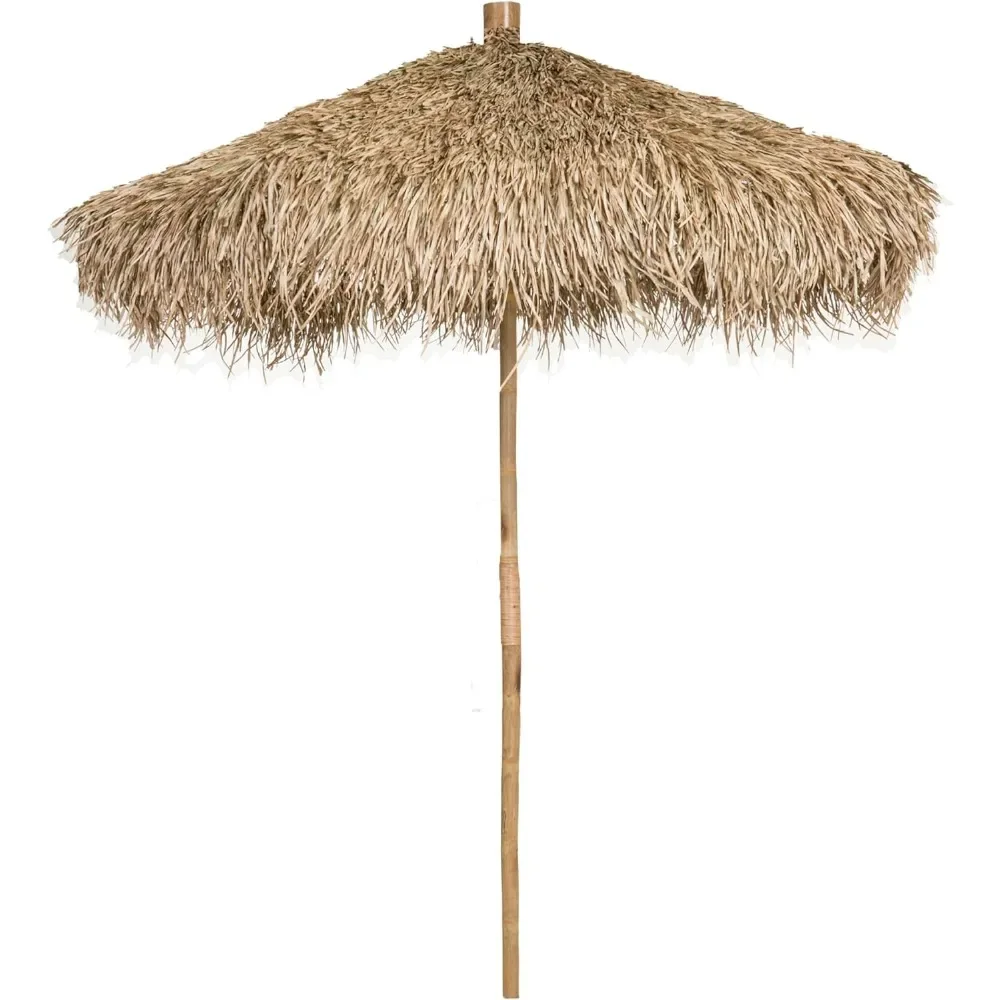 Natural Bamboo Sea Grass Thatch 9 FT Umbrella Outdoor Patio Table Market Umbrellas and Shade for Backyard and Deck Tiki