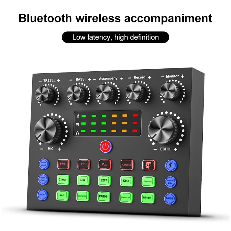 Likheung V8 V8S Audio Mixer USB External Headset Microphone Webcast Personal Live Broadcast Sound Card For Phone Computer