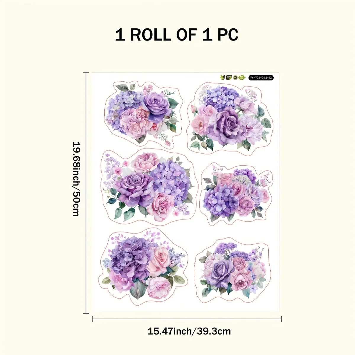 1PC multi-colour rosebud pattern waterproof non-slip self-adhesive bathroom bathroom decorative stickers wash basin stickers