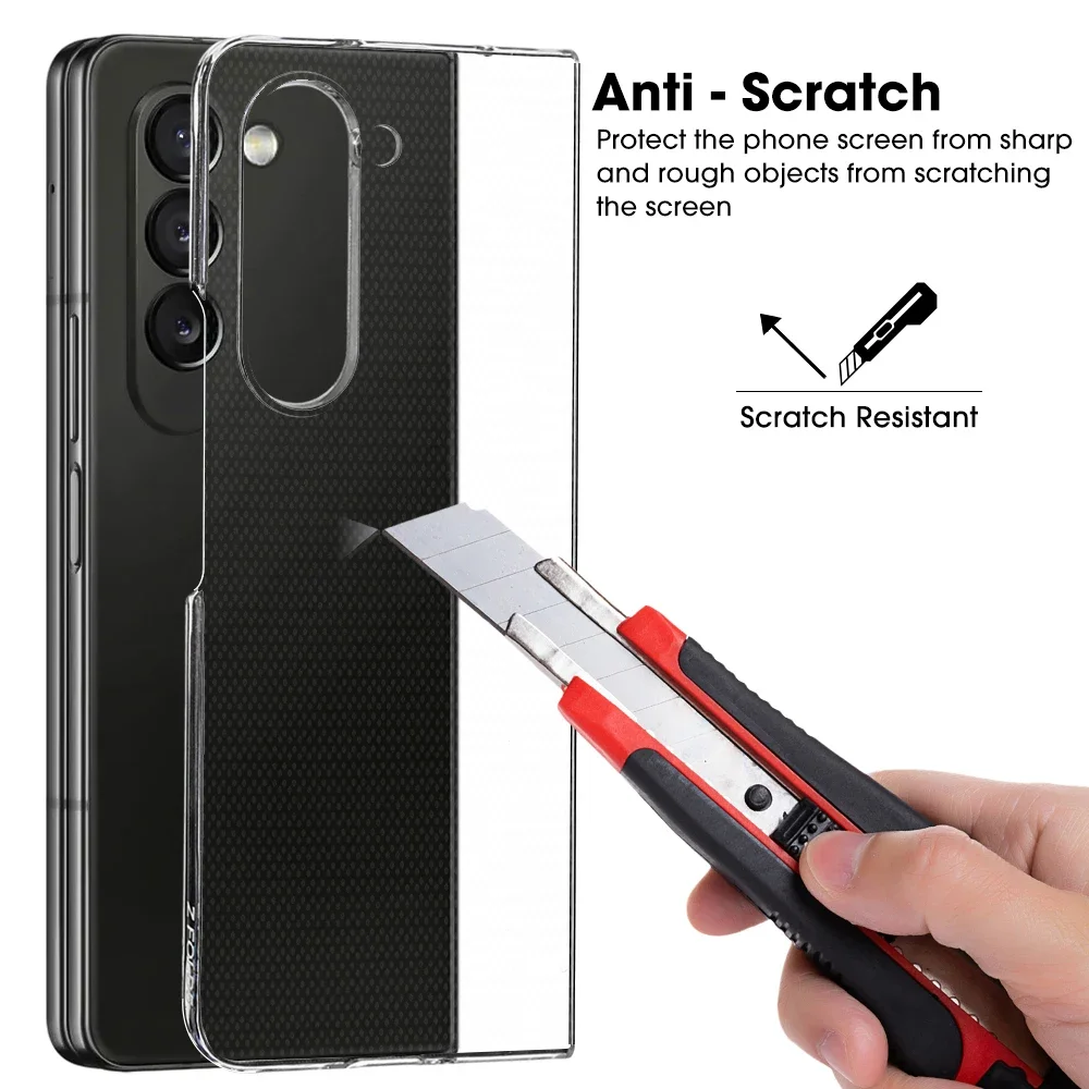 For Samsung Galaxy Z Fold 6 Fold6 5G Clear Case Protective Cover Ultra Thin Hard PC Bumper For Samsung Zfold6 Shockproof Shell