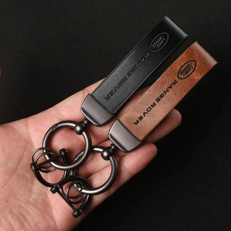 Leather Vintage Car Keychain Key Ring Pendant For Land Rover Defender Freelander 1 2 Discovery 1 2 3 Evoque Range SV SVR Velar