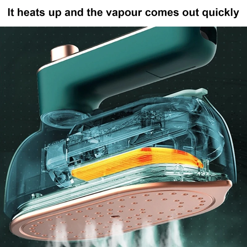 Ferro pano portátil 38w para viagem, ferro para vestuário, textura metal, adequado para vários tecidos