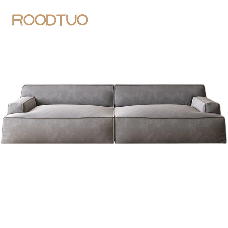 Italian Light Luxury Living Room Three-Seat Sofa Minimalist Scrub Latex Designer Furniture High-End Sofa