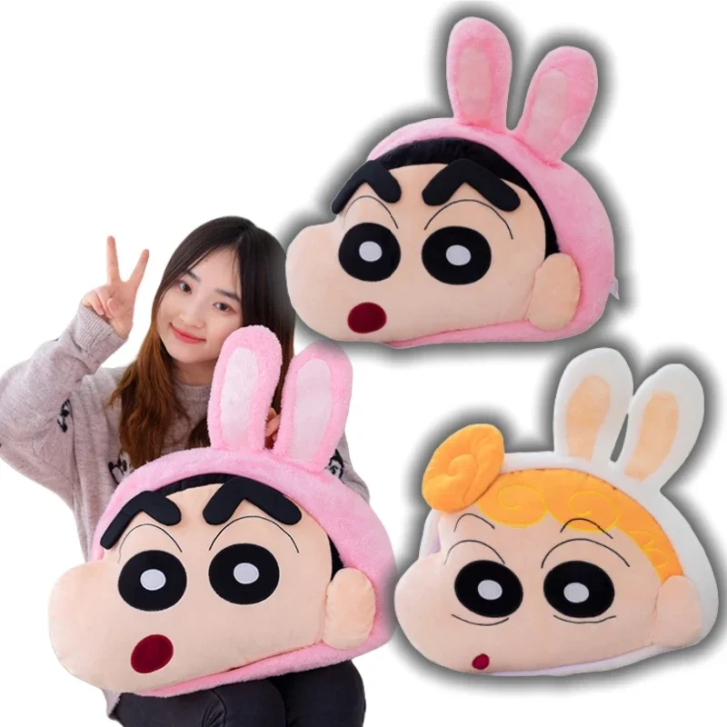 Original Lovely Rabbit Ear Crayon Shin Chan Plushies Cartoon Stuffed Shiro Nohara Himawari Sofa Bed Pillow Home Decor Gift Girl