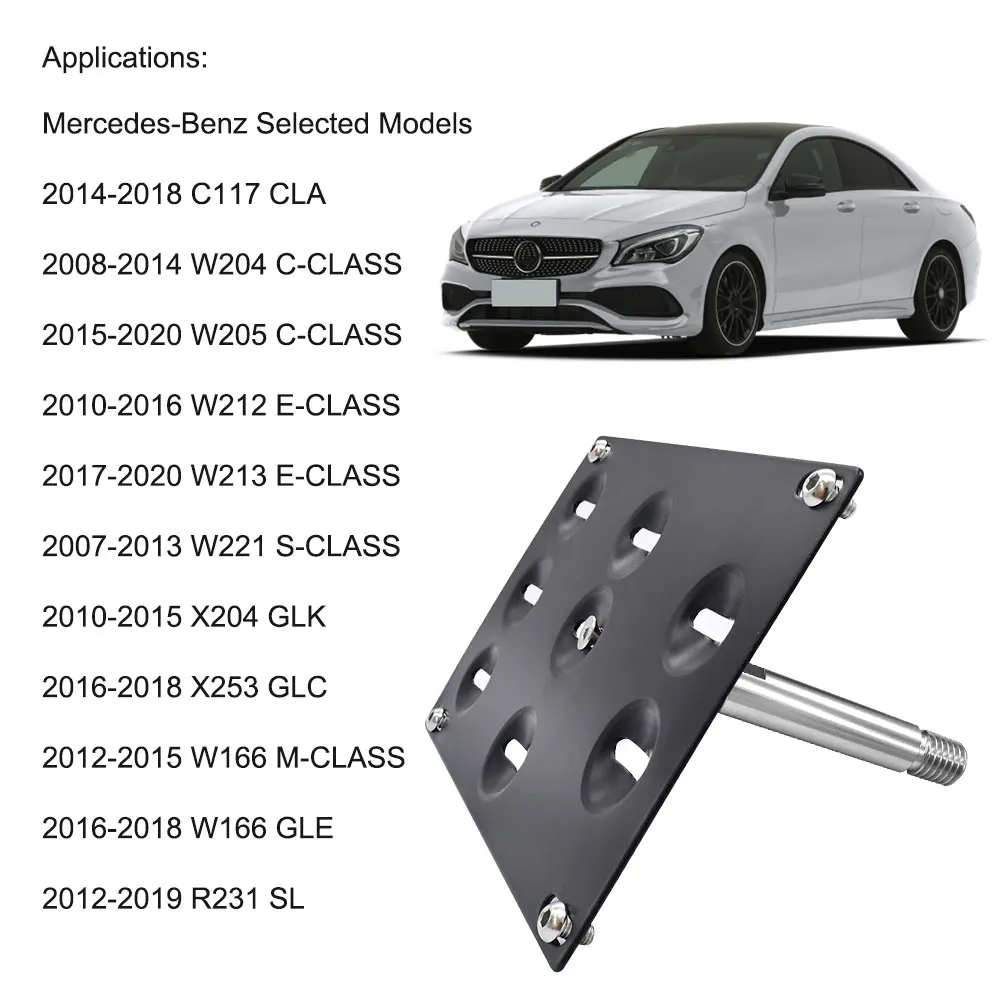 

Tow Hook License Plate Bracket Holder Mount Kit For Mercedes Benz W204 W205 W212 W213 X204 GLK X253 GLC W166 GLE W166M-Class