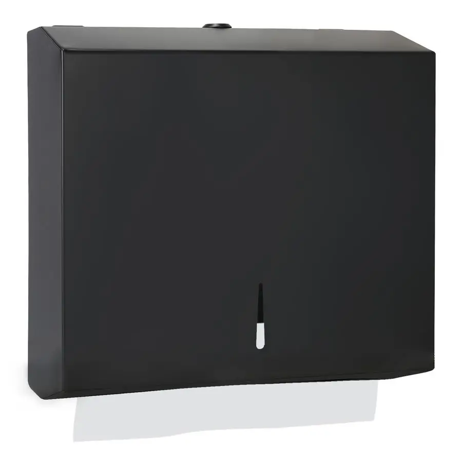 

Диспенсер для полотенец настенный, матовый черный, из нержавеющей стали, коммерческий держатель для бумажных полотенец с замком, большая емкость, 250 листов С-образной формы, 300 м