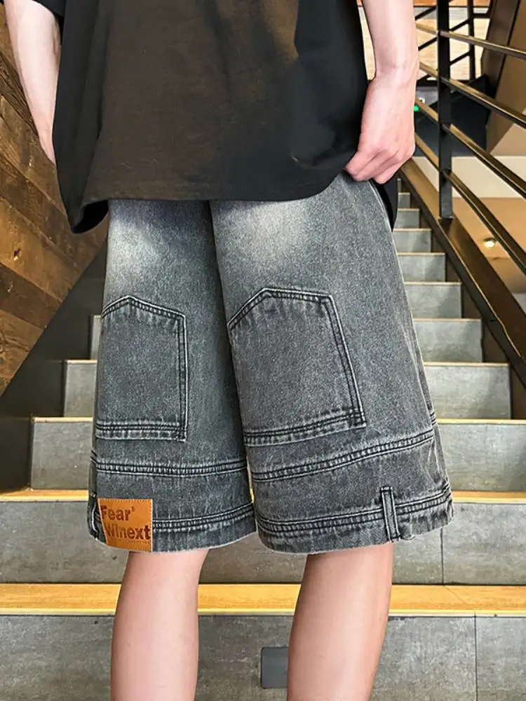 

Cleanfit Men's Denim orts Summer Trendy Loose Straight Leg Wide Leg Five orts Thin Jeans Casual Comfortable mid Waist
