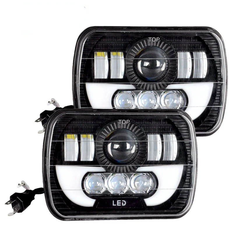 

7x6 7" Hi/Lo Halo Truck LED Work Head Light Lamp For SUV Car Offroad 4x4 Jeep Cherokee 4WD Pickup Toyota Ford Hummer Nissan