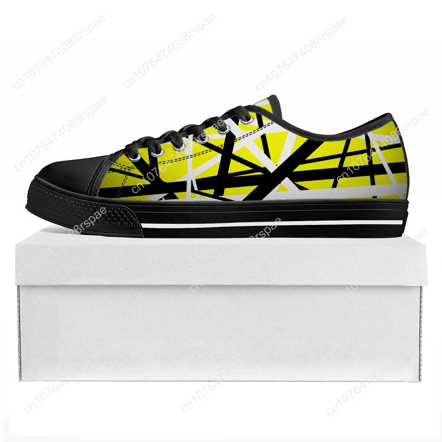 Van Halen 5150 Stripe Metal Rock Band Low Top High Quality Sneakers Mens Womens Teenager Canvas Sneaker Couple Shoes Custom Shoe