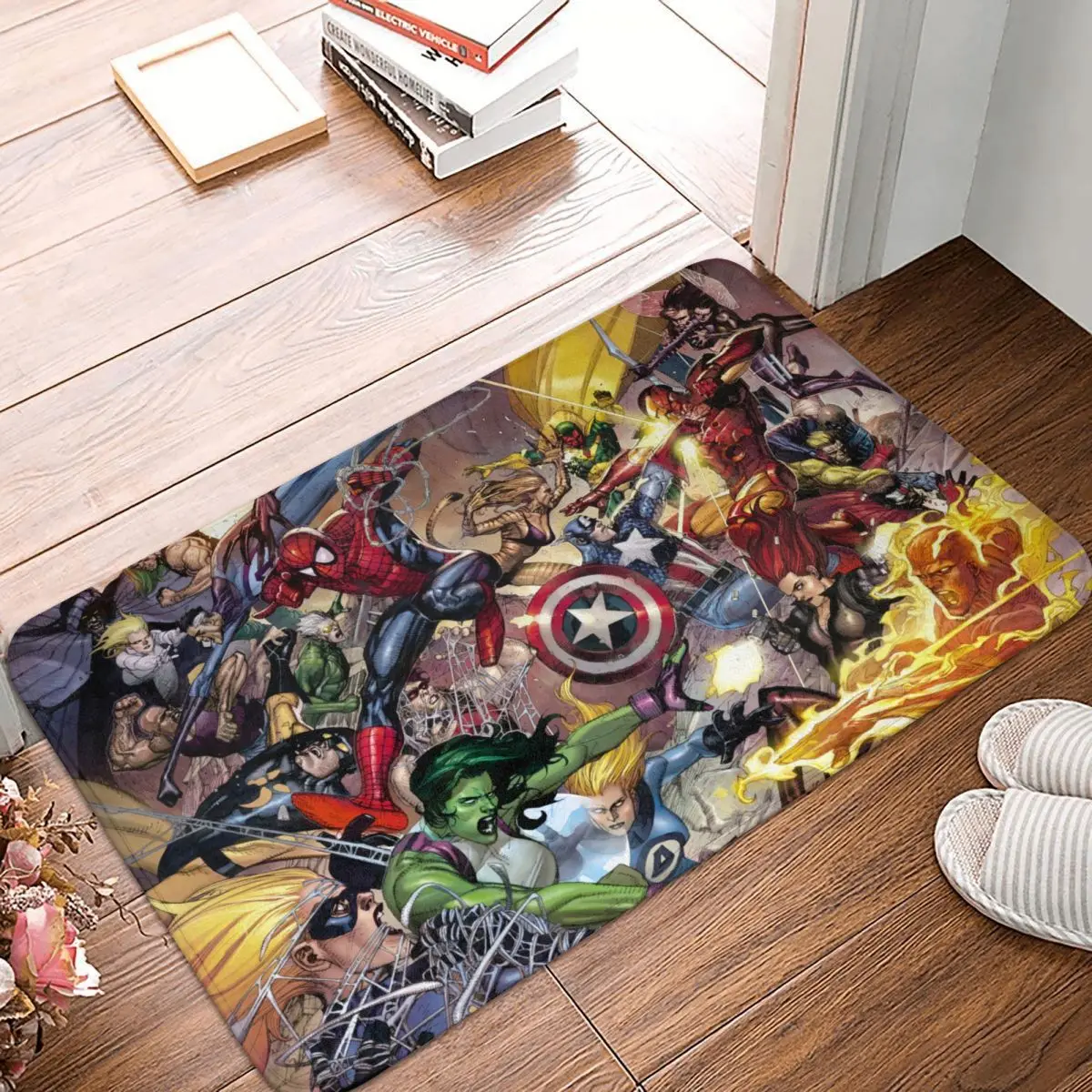 MARVEL Anti-Slip Doormat Kitchen Mat Civil War Floor Carpet Welcome Rug Bedroom Decor