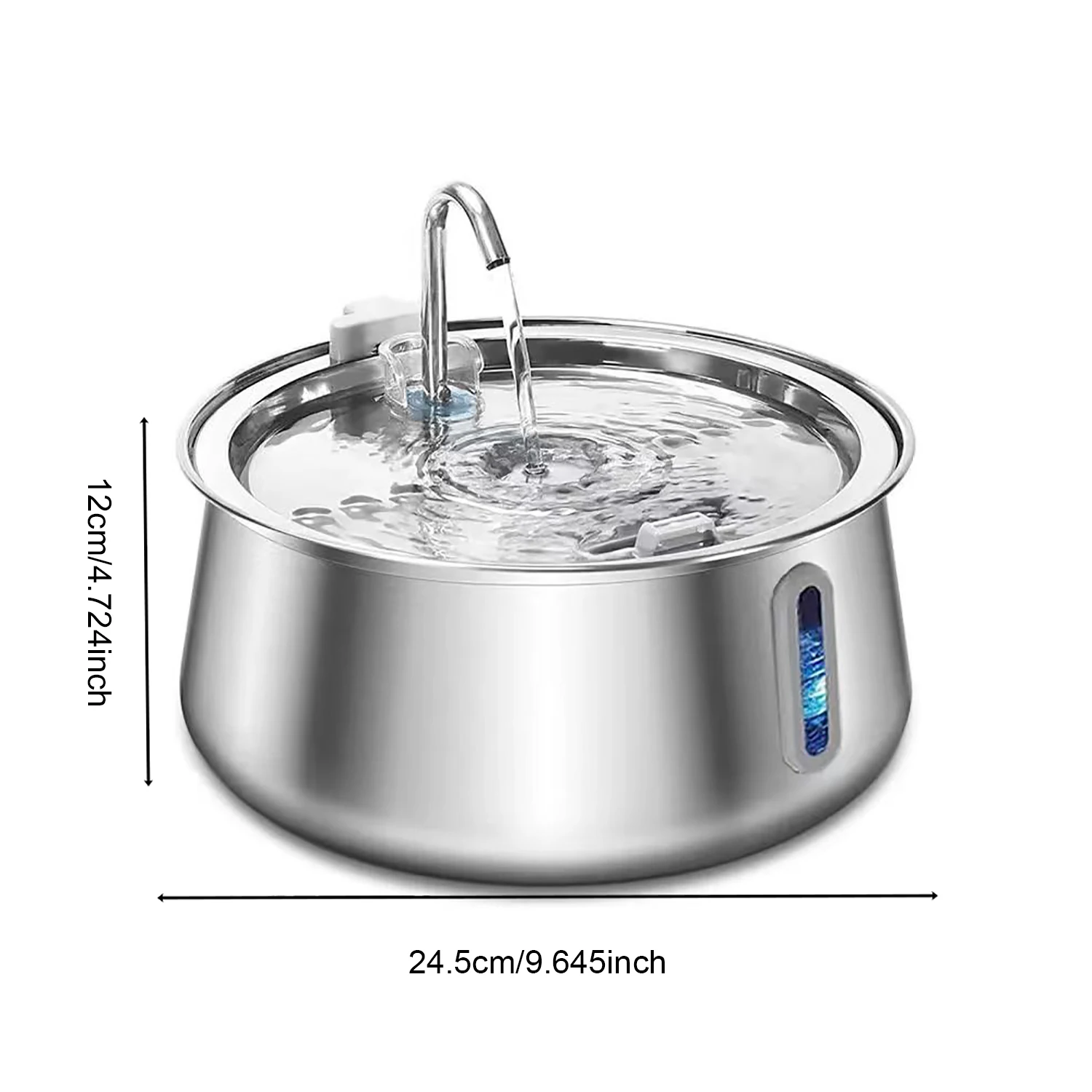 Cat Fountain Stainless Steel Pet Water Feeder 4L Large Capacity Automatic Pet Water Dispenser Multi-layer Filtration Water Bowl