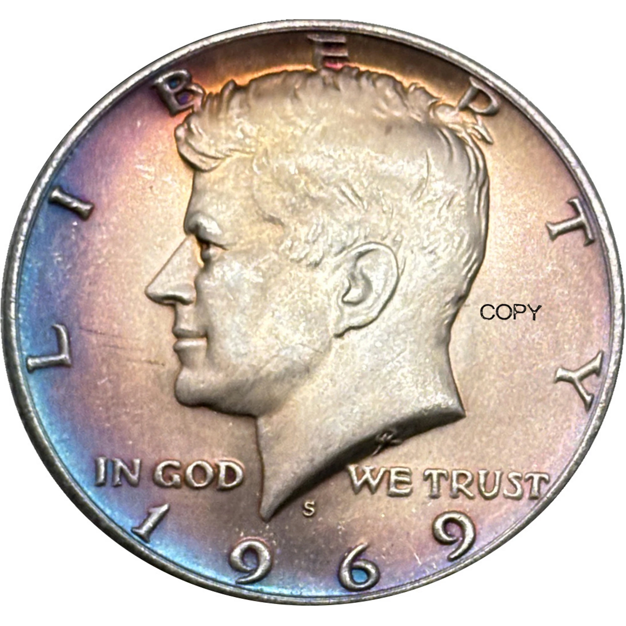 الولايات المتحدة 1969 1970 1971 1⁄2 كينيدي نصف دولار مطلي بالفضة أمريكا نسخة عملة تذكارية الولايات المتحدة العملات المعدنية القابلة للجمع