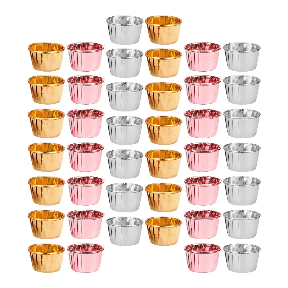 

150Pcs Food-Grade Foil Cake Cups Cupcake Liners Baking Cup Wraps Muffin Cases Dessert Cups Household Cake Cup Mold for Bakeries