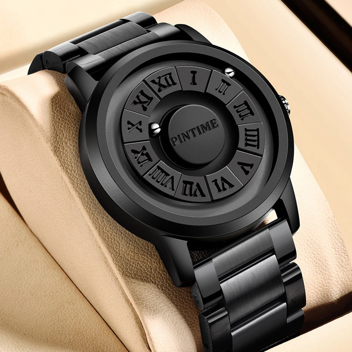 Nuevo reloj de pulsera con concepto elegante y vanguardista - Reloj de cuarzo para hombre con esfera de levitación magnética y diseño sin marco - Universa