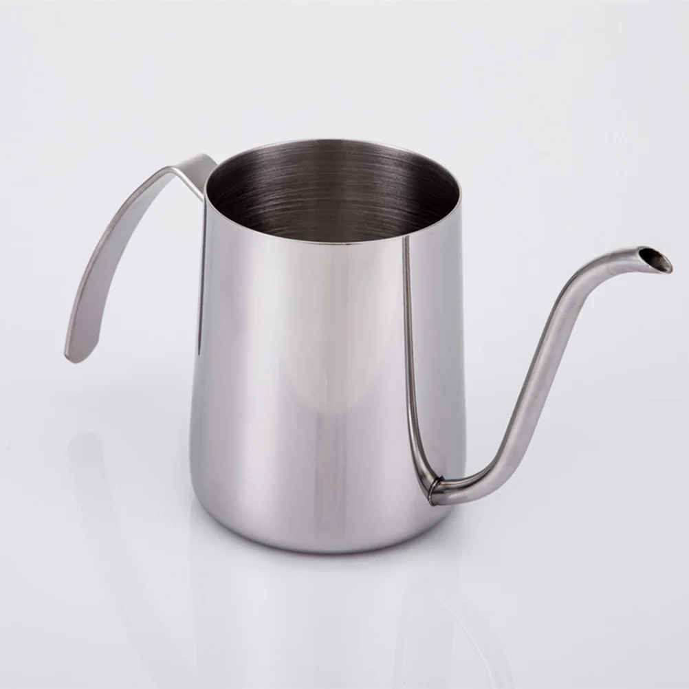 

Stainless Steel Hand Coffee Kettle with Non-Stick Coating Heat Resistant Drip Coffee Pot for Home Brewing Silver