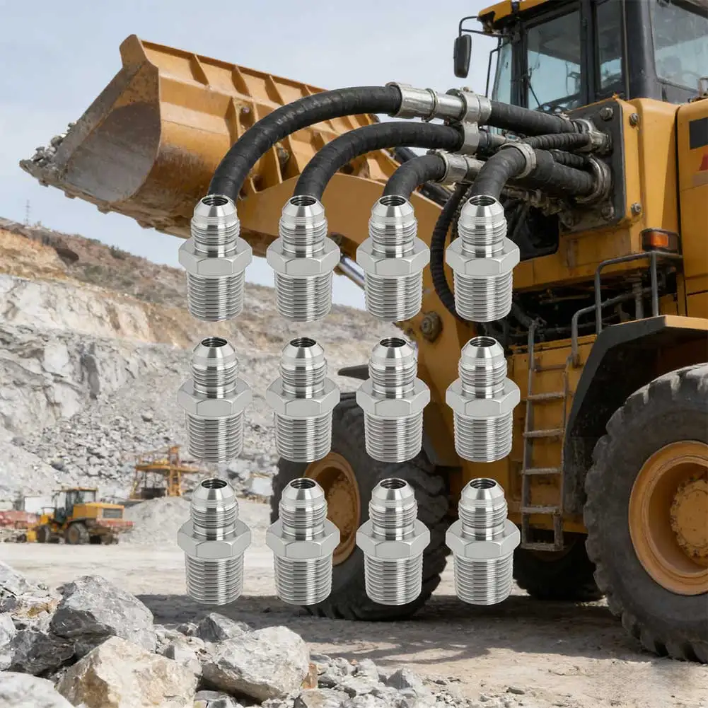 

Гидравлический адаптер для шлангов, 15 шт., из нержавеющей стали 316L, JIC, 37-градусный прямой фланец, конструкция с прямым потоком для стабильности давления