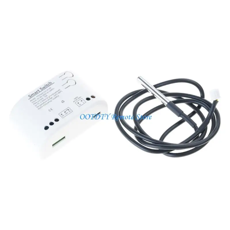 Modulo commutazione a temperatura intelligente WiFi USB5V o 7-32V/85-250V Monitoraggio del termostato 10A Modulo relè