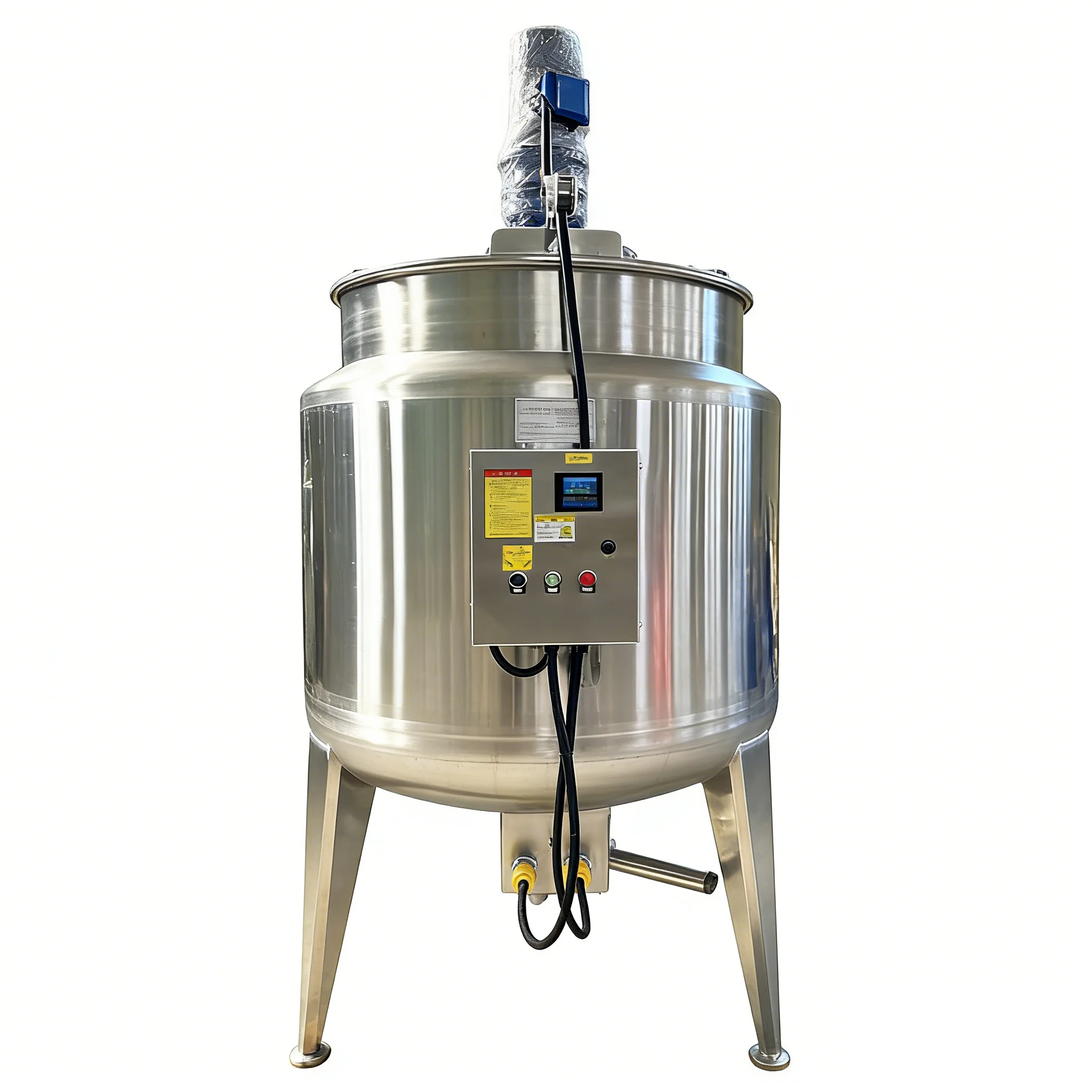 SUS304 Stainless Steel Emulsifier Homogenizer Shampoo Mixer Machine Reactors Soap Mixing Tank with Agitator Heater 500L 0-300