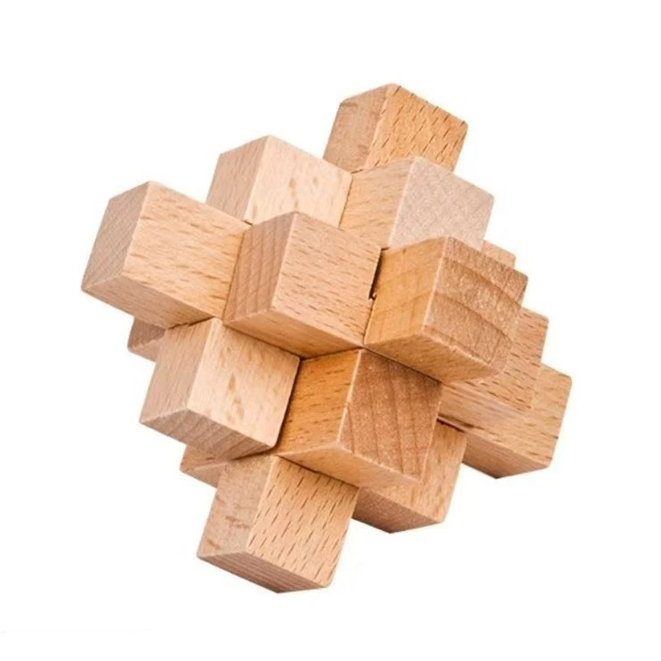ألغاز دعابة الدماغ بقفل لوبان الخشبي للبالغين والأطفال هدايا تعليمية لإزالة تجميع الألعاب الفكرية تحدي الذكاء #2