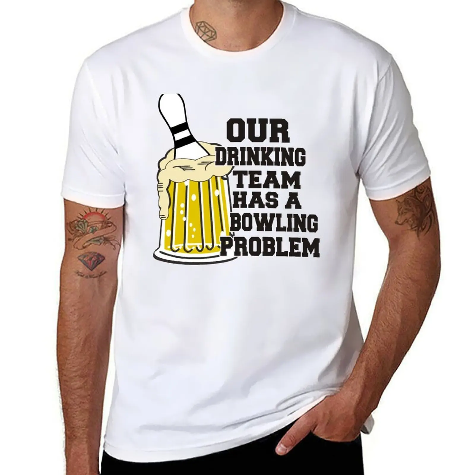 

Funny Bowling Team T-Shirt man t shirt cotton funny t shirts cotton T-Shirt