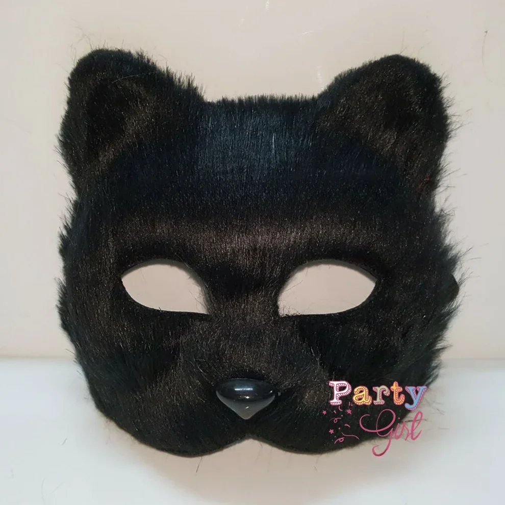 Fuchs form halbes Gesicht Augen maske Nachahmung Katzen haar Weihnachten Karneval Party Cosplay Maske Halloween Kostüm Requisiten männliches weibliches Spielzeug