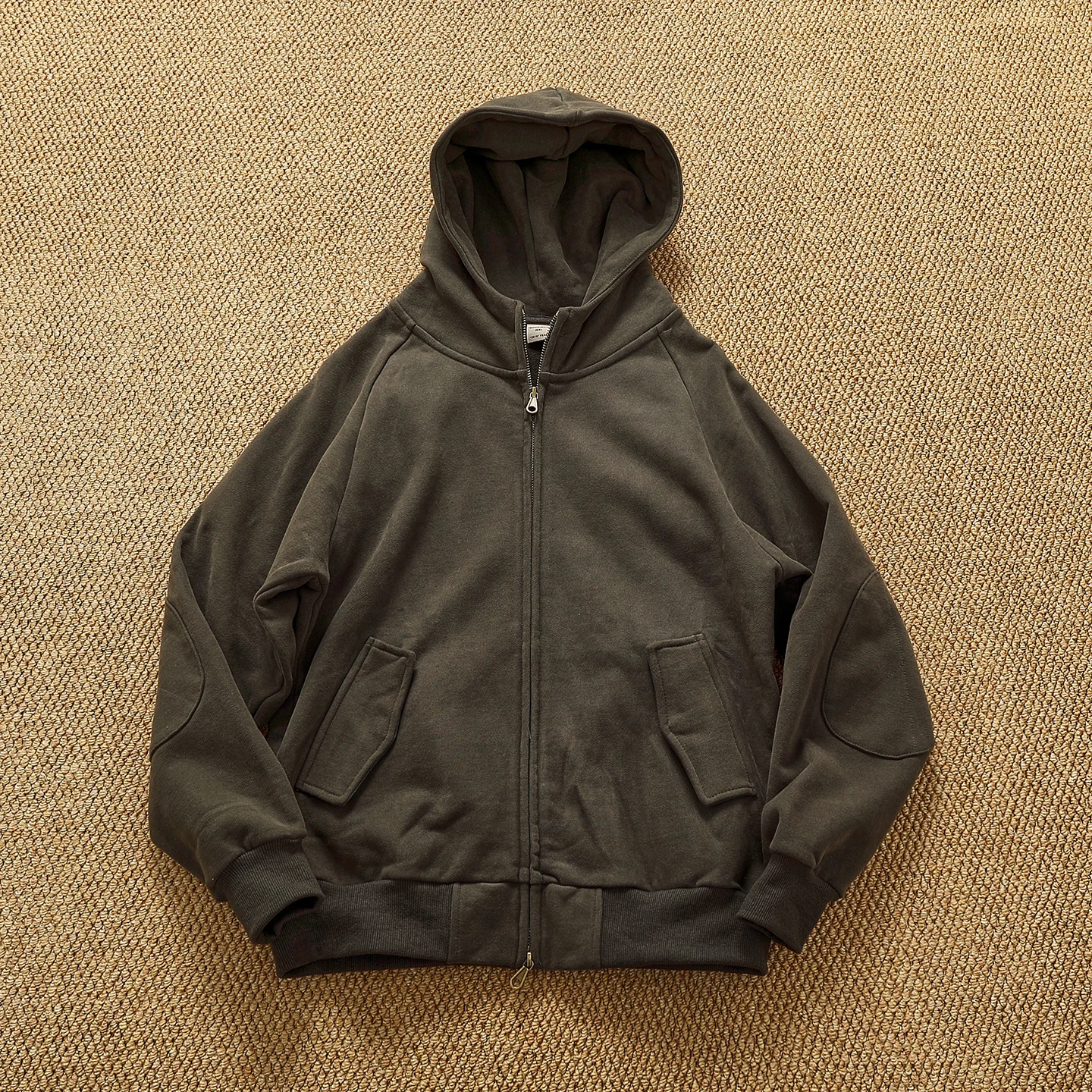 

2025 Autumn and Winter American Retro Heavyweight Thick Velvet Hooded Cardigan Hoodies Men's 100% Cotton Washed Casual Sportwear