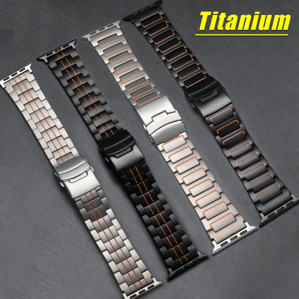 

Титановый ремешок для Apple Watch Ultra 3 2 49 мм 46 мм 45 мм 44 мм Деловой браслет для IWatch Series 11 10 9 8 7 6 5 Se Luxury Band